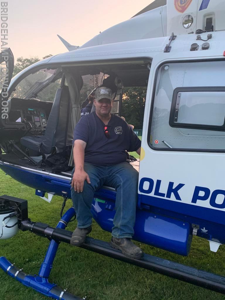 BHFD member Robert "Porkchop" Guyer checks out "the Bird". 